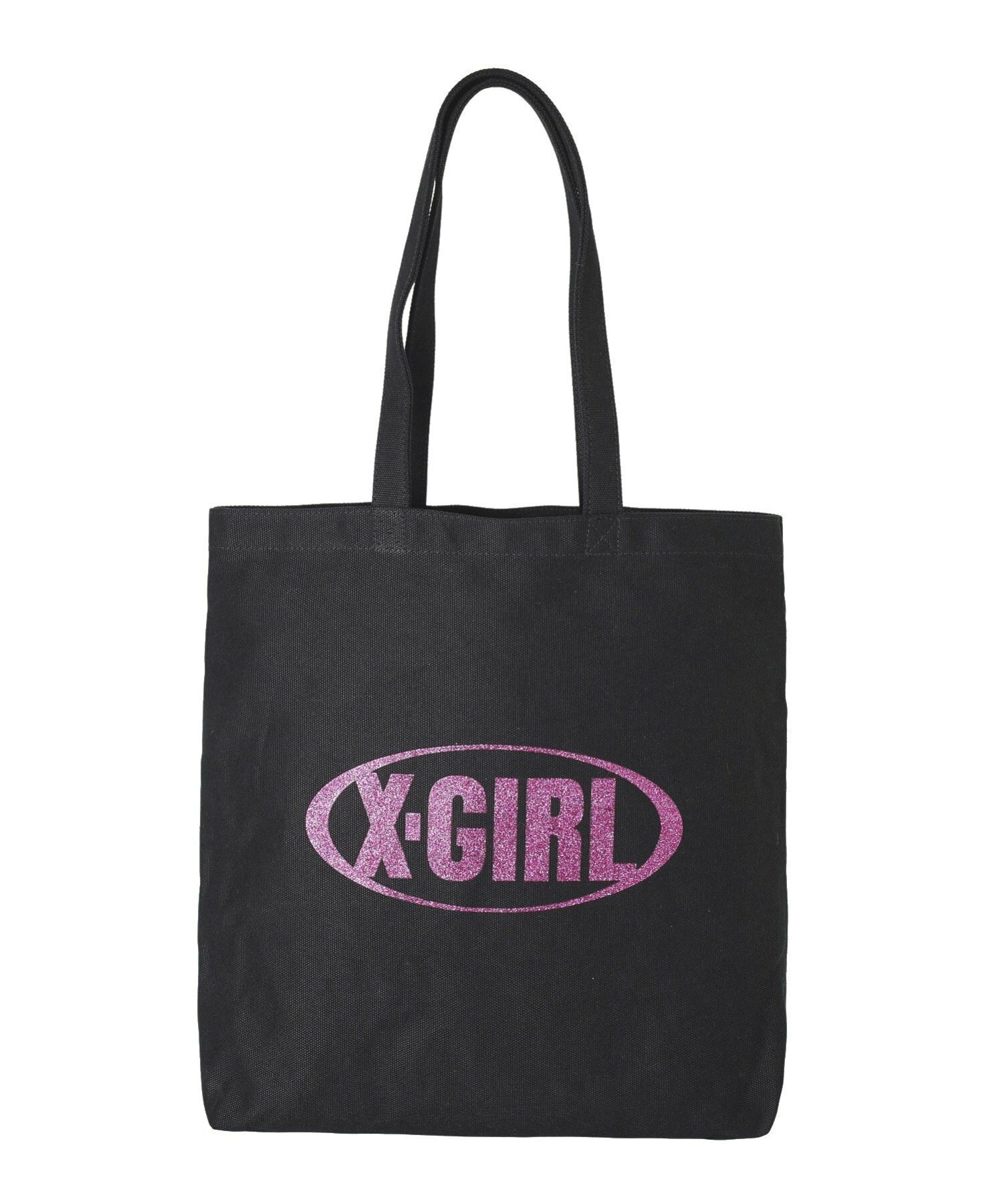 GLITTER OVAL LOGO CANVAS TOTE BAG トートバッグ X-girl